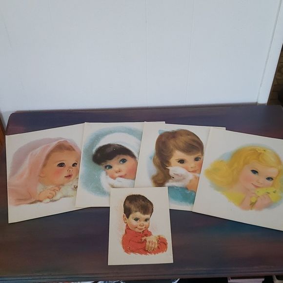 Set of 5 Vintage Northern Tissue Frances Hook American Beauty Girl/Boy P…